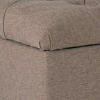 Panca in Legno con Rivestimento in Tessuto Testurizzato e Bottoni, con Contenitore a Cerniera - 45,7 A x 101,6 L x 45,7 P cm