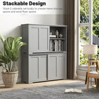 Credenza da Cucina Antica Impilabile con Ripiano Regolabile in Altezza - 42 x 13 x 23,5 (L x P x A)