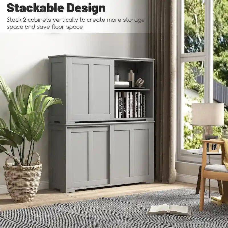 Credenza da Cucina Antica Impilabile con Ripiano Regolabile in Altezza - 42 x 13 x 23,5 (L x P x A)