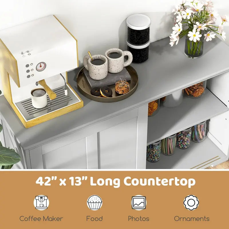 Credenza da Cucina Antica Impilabile con Ripiano Regolabile in Altezza - 42 x 13 x 23,5 (L x P x A)