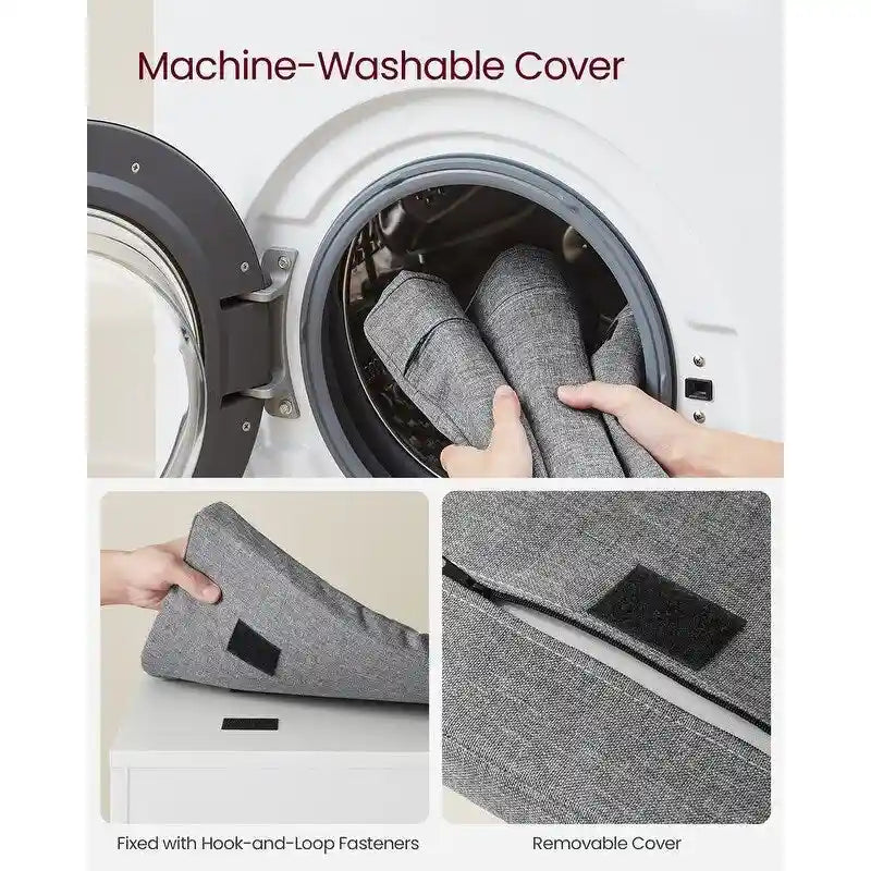 Panca da ingresso in legno grigio con scarpiera e seduta imbottita - 30P x 100L x 48A cm