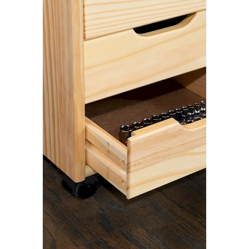 Mobiletto da magazzino con 6 cassetti, marrone naturale, 26"