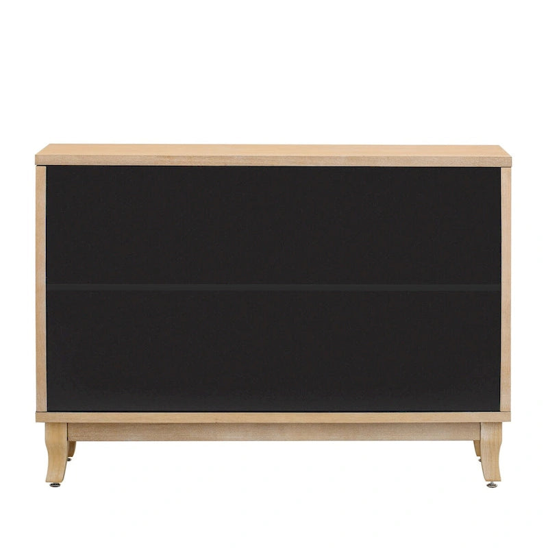 Credenza con ante in vetro, mobile buffet a 3 ante a specchio