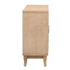 Credenza con ante in vetro, mobile buffet a 3 ante a specchio