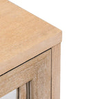Credenza con ante in vetro, mobile buffet a 3 ante a specchio