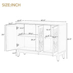 Credenza con ante in vetro, mobile buffet a 3 ante a specchio