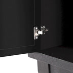 Credenza con ante in vetro, mobile buffet a 3 ante a specchio