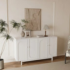 Mobile contenitore a 4 ante Intaglio con gambe in pino