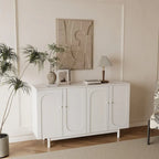 Mobile contenitore a 4 ante Intaglio con gambe in pino