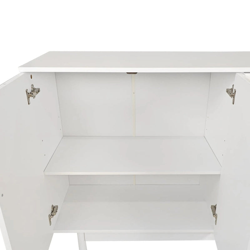 Mobile contenitore a 4 ante Intaglio con gambe in pino