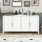 Mobile contenitore Accent, madia, armadietto in legno con maniglie in metallo
