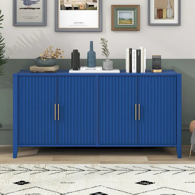 Mobile contenitore Accent, madia, armadietto in legno con maniglie in metallo