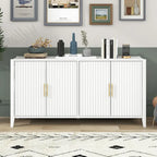 Mobile contenitore Accent, madia, armadietto in legno con maniglie in metallo