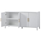 Mobile contenitore Accent, madia, armadietto in legno con maniglie in metallo