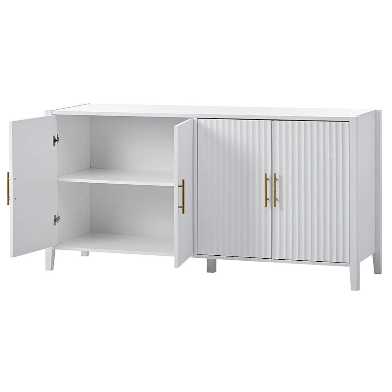 Mobile contenitore Accent, madia, armadietto in legno con maniglie in metallo