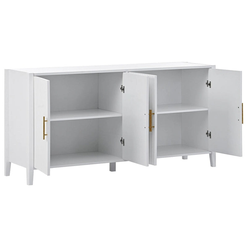 Mobile contenitore Accent, madia, armadietto in legno con maniglie in metallo