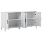 Mobile contenitore Accent, madia, armadietto in legno con maniglie in metallo