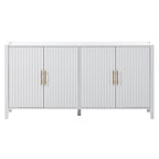 Mobile contenitore Accent, madia, armadietto in legno con maniglie in metallo