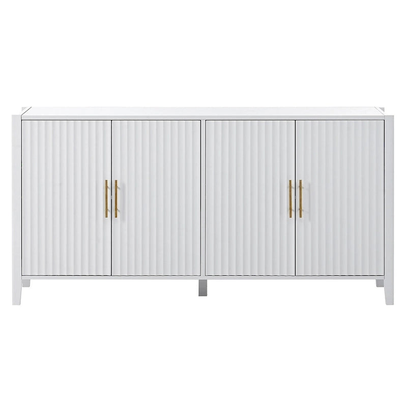 Mobile contenitore Accent, madia, armadietto in legno con maniglie in metallo