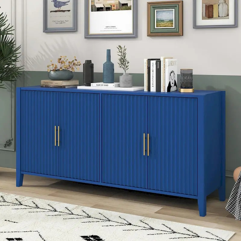 Mobile contenitore Accent, madia, armadietto in legno con maniglie in metallo