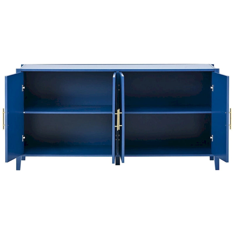 Mobile contenitore Accent, madia, armadietto in legno con maniglie in metallo