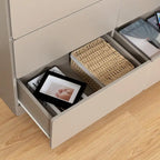 Cassettiera, mobile bar, credenza, mobile contenitore, angoli dei cassetti piatti, sei cassetti