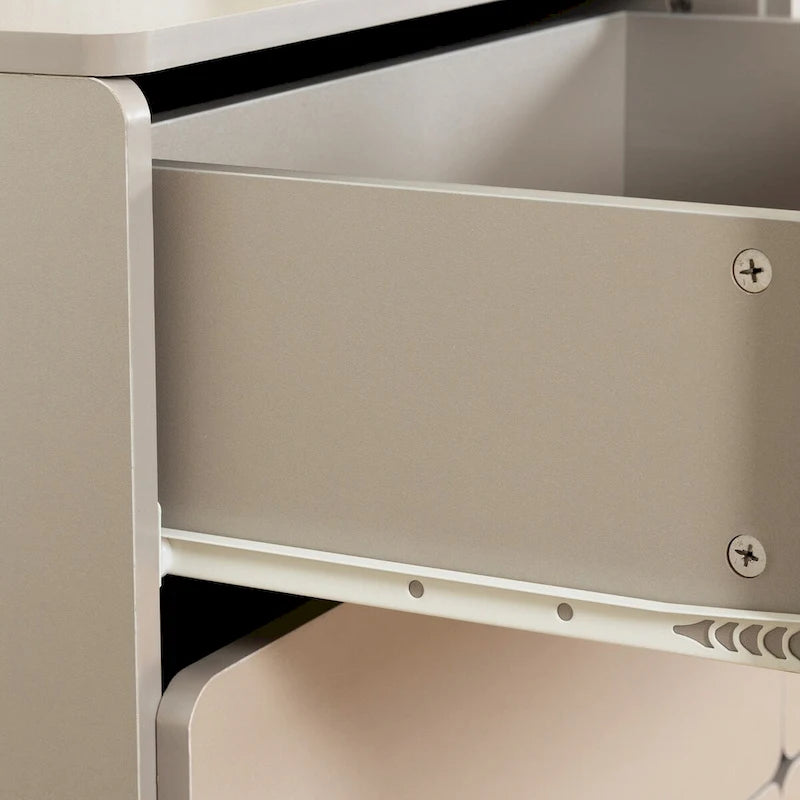 Cassettiera, mobile bar, credenza, mobile contenitore, angoli dei cassetti piatti, sei cassetti