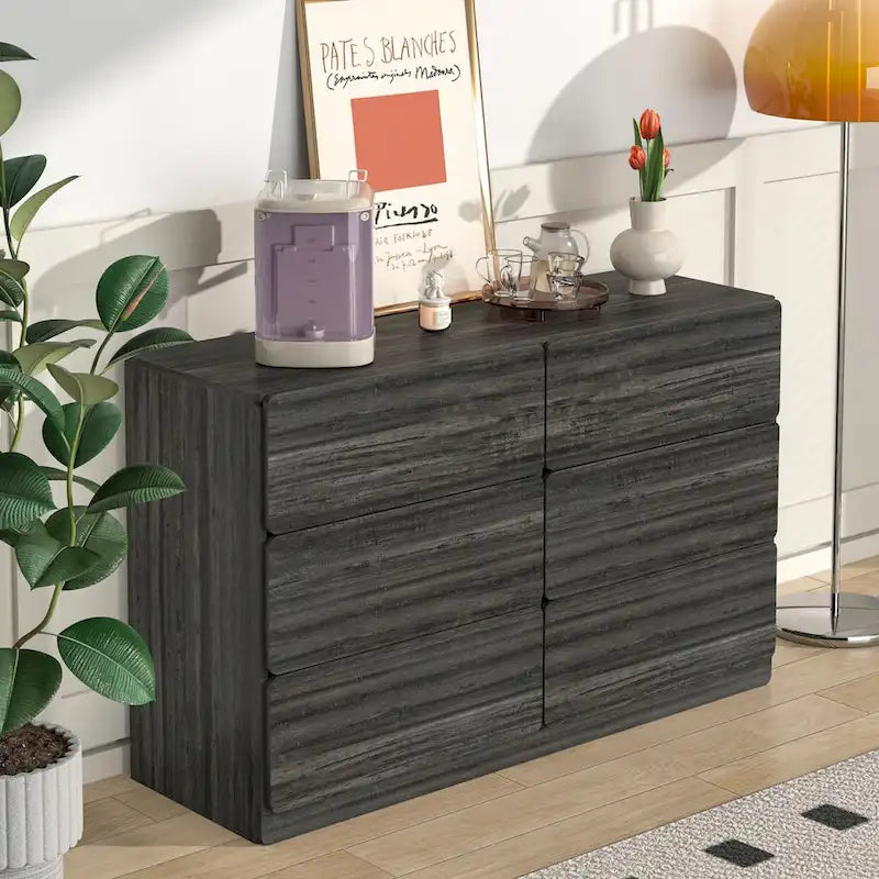 Cassettiera, mobile bar, credenza, mobile contenitore, angoli dei cassetti piatti, sei cassetti