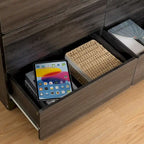 Cassettiera, mobile bar, credenza, mobile contenitore, angoli dei cassetti piatti, sei cassetti