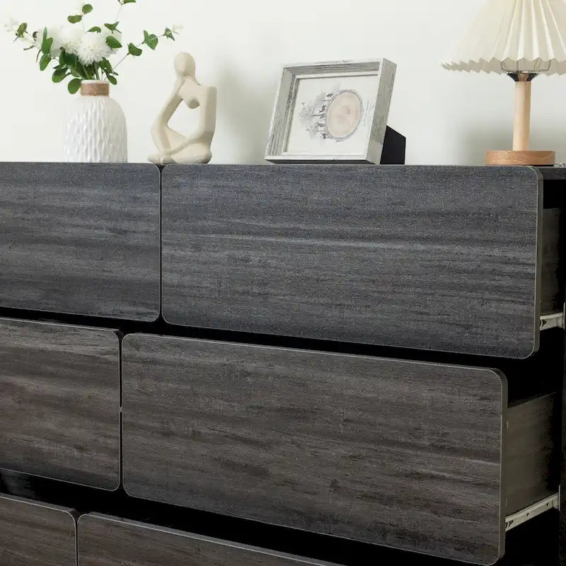 Cassettiera, mobile bar, credenza, mobile contenitore, angoli dei cassetti piatti, sei cassetti