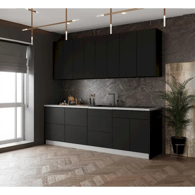 Pannello di chiusura per pensile da cucina con bordo in ABS – Nero, 12x30