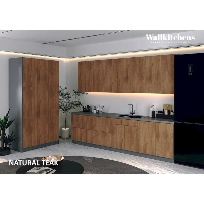 Pannello di chiusura per pensile da cucina con bordo in ABS – Nero, 12x30