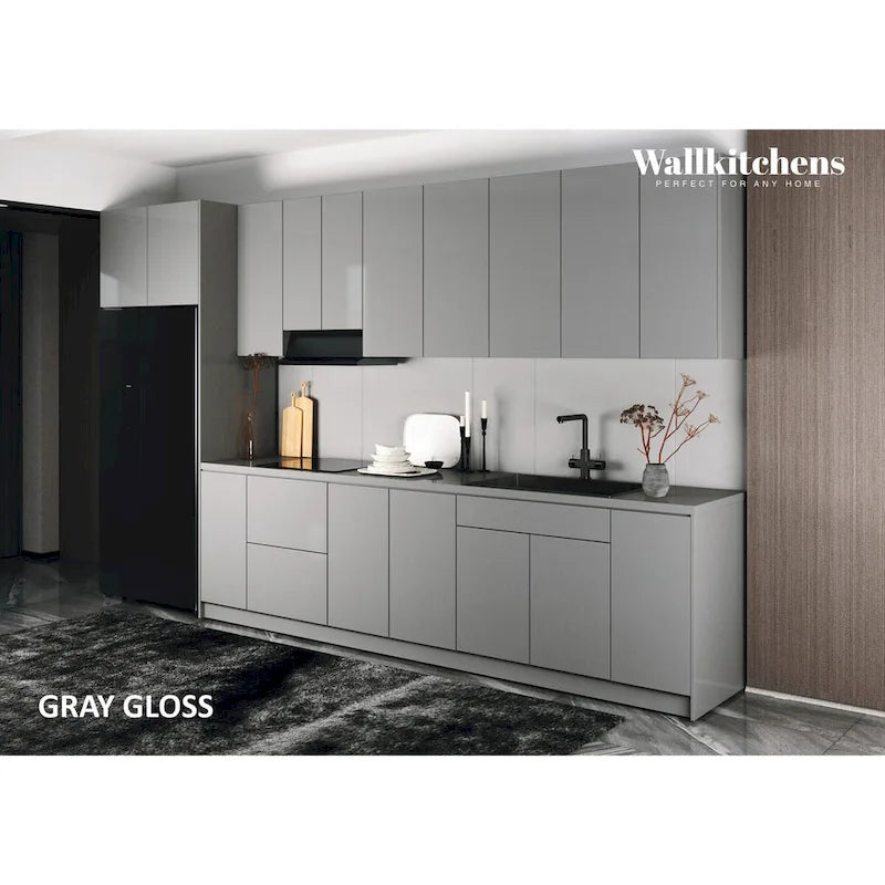 Pannello di chiusura per pensile da cucina con bordo in ABS – Nero, 12x30
