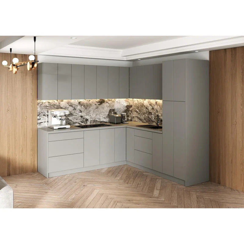 Pannello di chiusura per pensile da cucina con bordo in ABS – Nero, 12x30