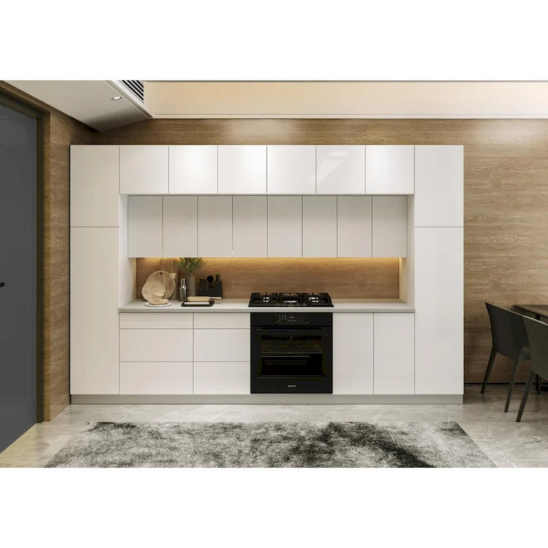 Pannello di chiusura per pensile da cucina con bordo in ABS – Nero, 12x30