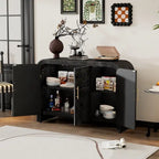 Credenza 47.2W con maniglie dorate e divisori regolabili - N/A