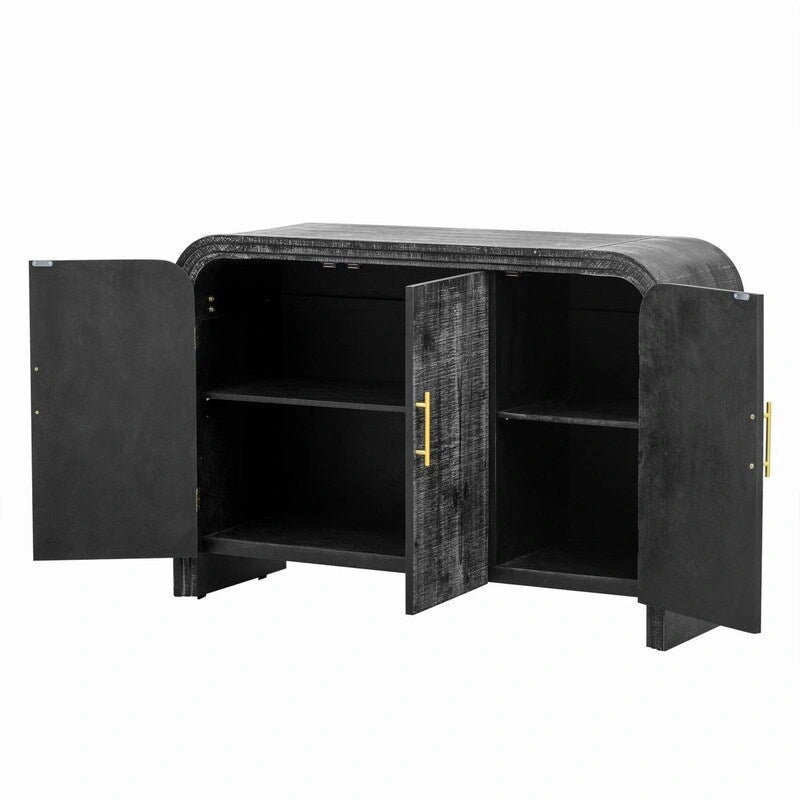 Credenza 47.2W con maniglie dorate e divisori regolabili - N/A