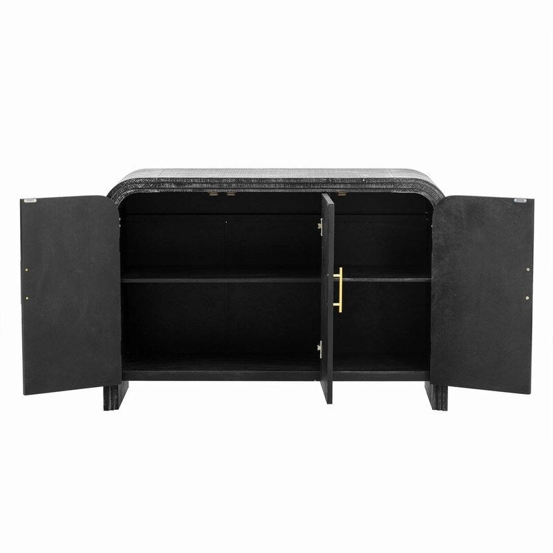 Credenza 47.2W con maniglie dorate e divisori regolabili - N/A