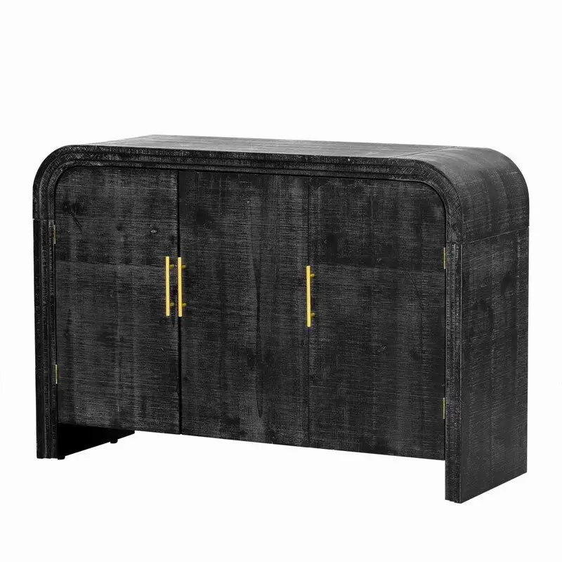 Credenza 47.2W con maniglie dorate e divisori regolabili - N/A