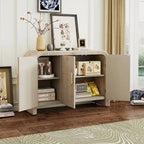 Credenza 47.2W con maniglie dorate e divisori regolabili - N/A