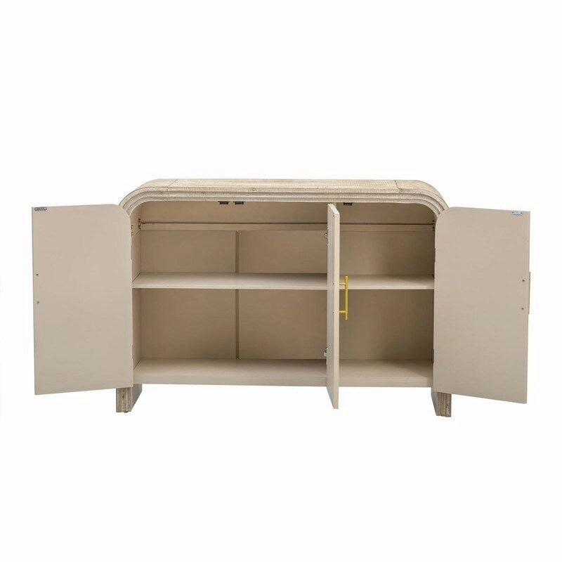 Credenza 47.2W con maniglie dorate e divisori regolabili - N/A
