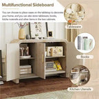 Credenza 47.2W con maniglie dorate e divisori regolabili - N/A