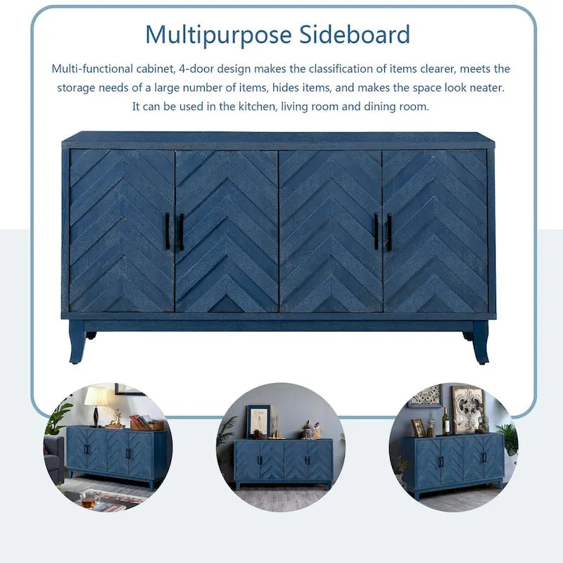 Credenza/Mobile Contenitore in Legno a 4 Ante