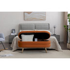 Panca contenitore per camera da letto con gambe in legno
