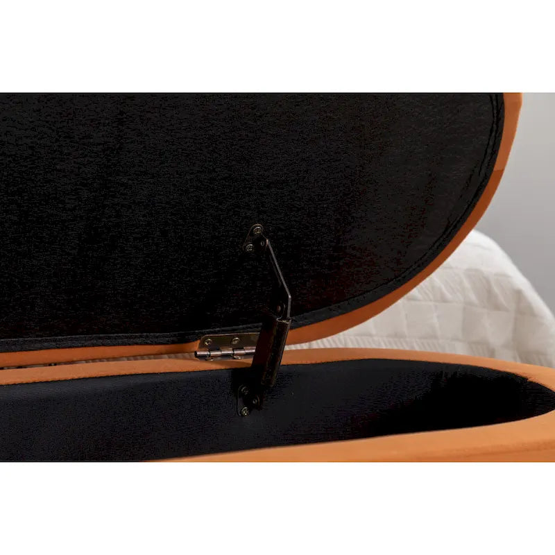 Panca contenitore per camera da letto con gambe in legno