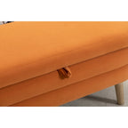 Panca contenitore per camera da letto con gambe in legno