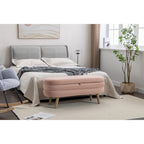 Panca contenitore per camera da letto con gambe in legno