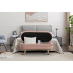 Panca contenitore per camera da letto con gambe in legno