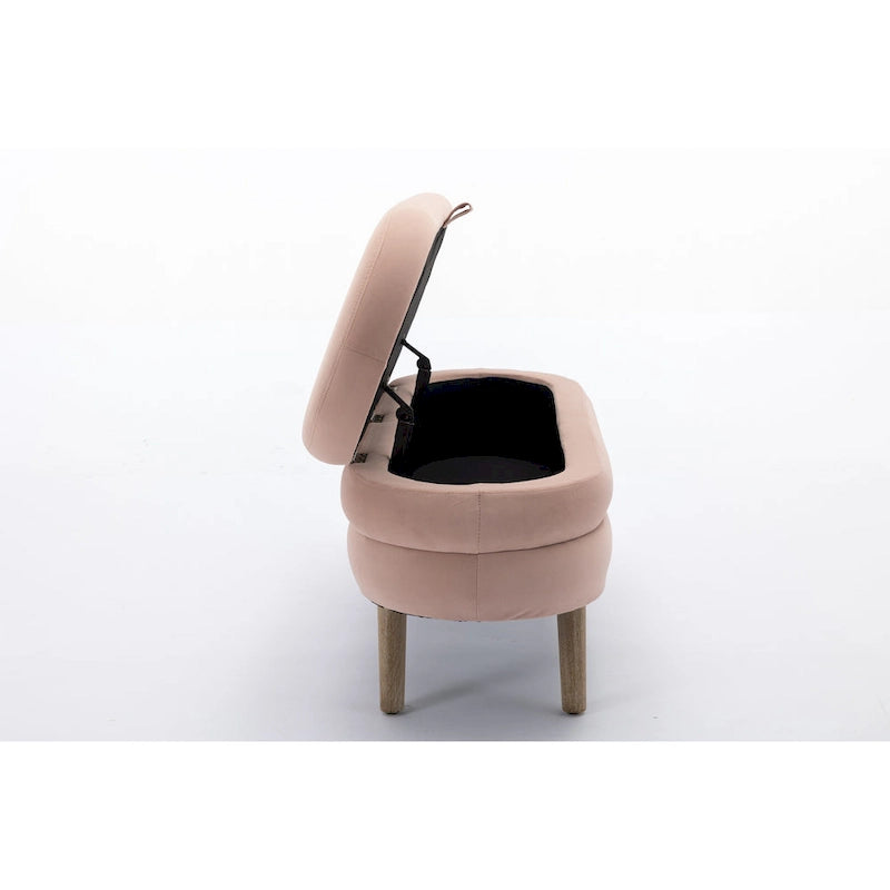 Panca contenitore per camera da letto con gambe in legno