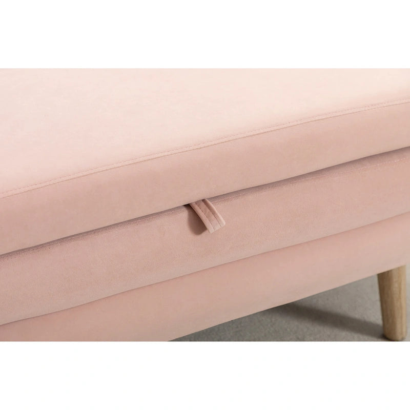Panca contenitore per camera da letto con gambe in legno